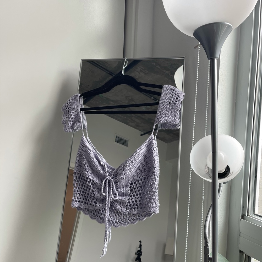 Missguided US crochet lavender top
